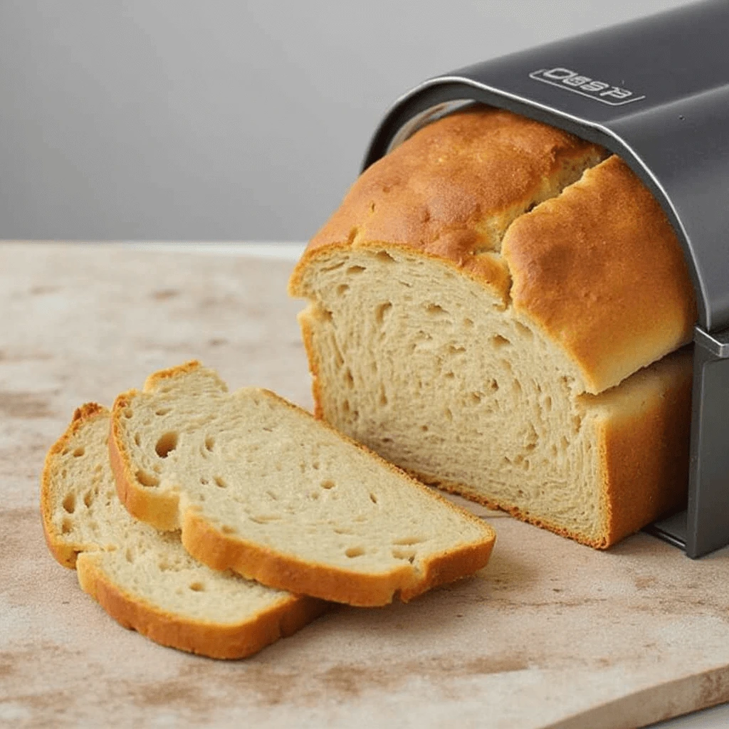 Fresh homemade bread made with Dave's Killer Bread in a bread maker
