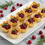 Festive Cranberry Goat Cheese Phyllo Cups
