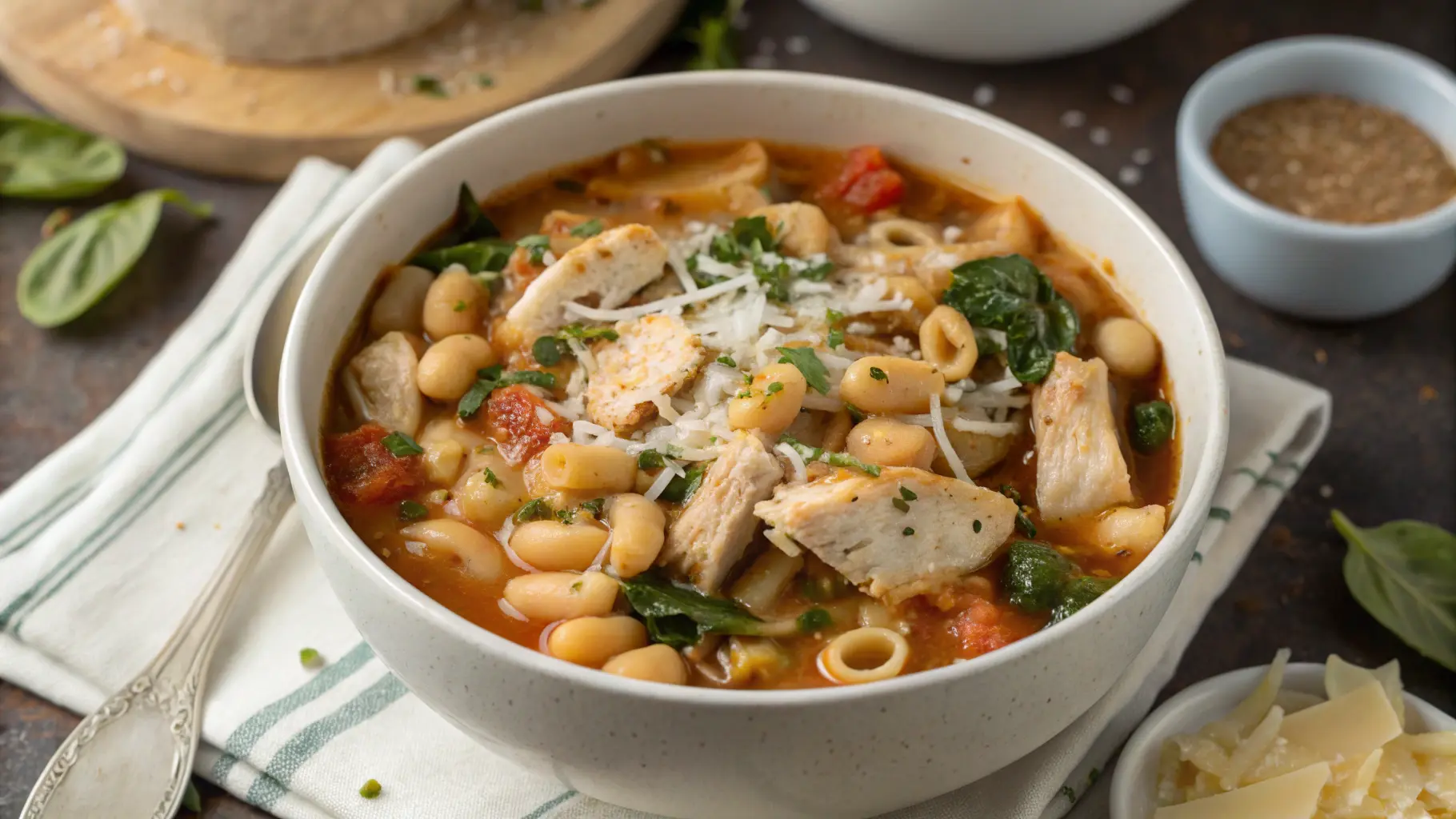 Quick and Healthy Pasta Fazool with Chicken Recipe