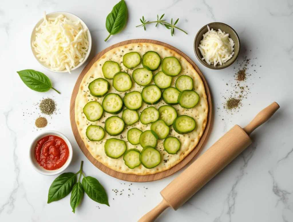 Delicious Pickle Pie Pizza with a Crispy Crust and Tangy Toppings