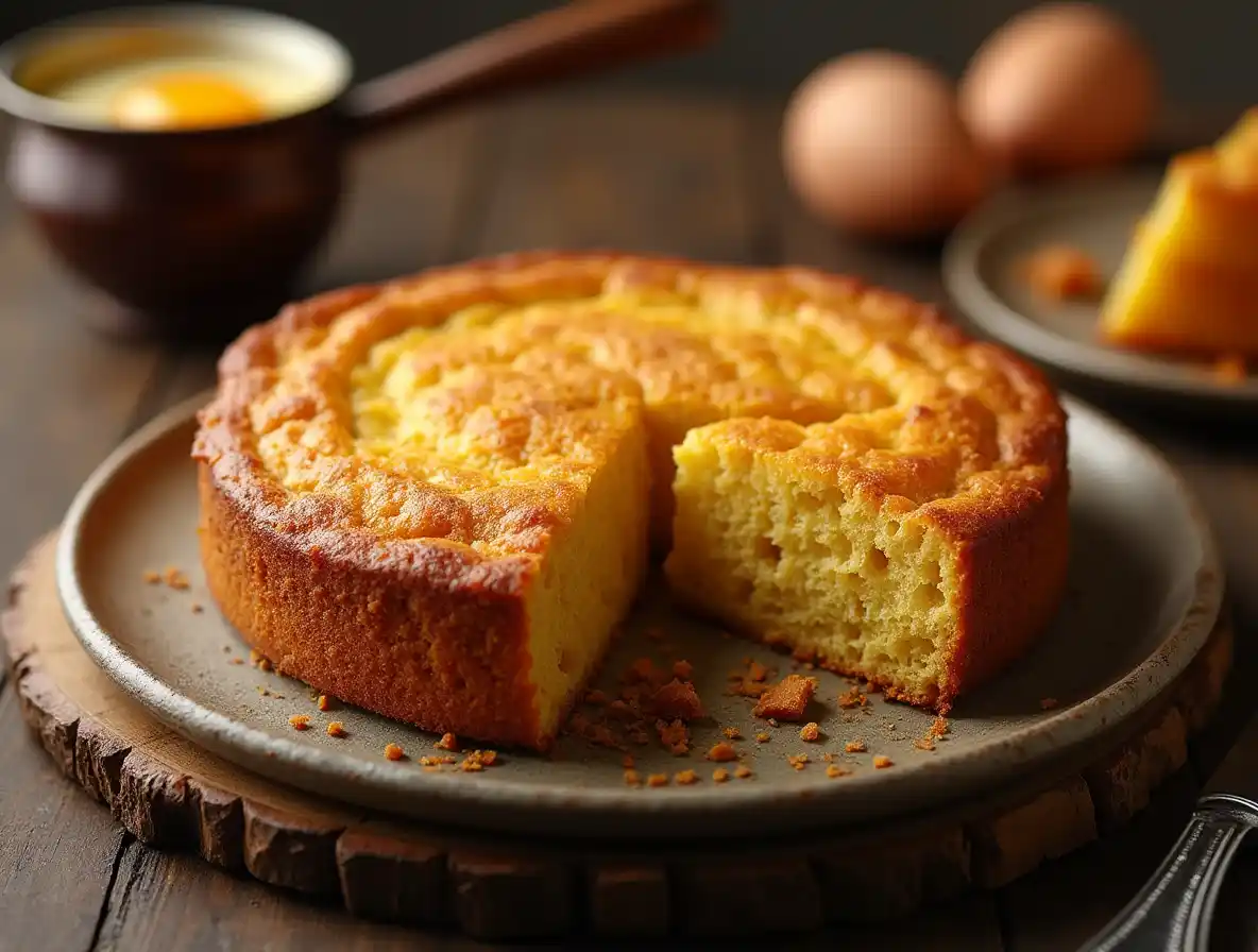 Southern cornbread recipe with beef tallow in a cast iron skillet