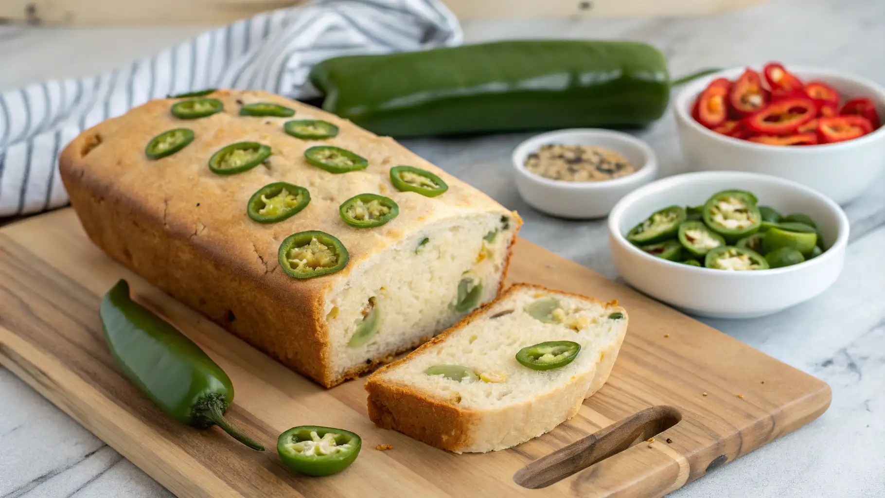 Vegan Jalapeño Cheese Artisan Bread Freshly Baked