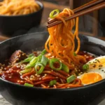 Spicy Buldak Ramen with Egg and Scallions