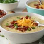 Creamy Outback Potato Soup with Bacon and Cheese