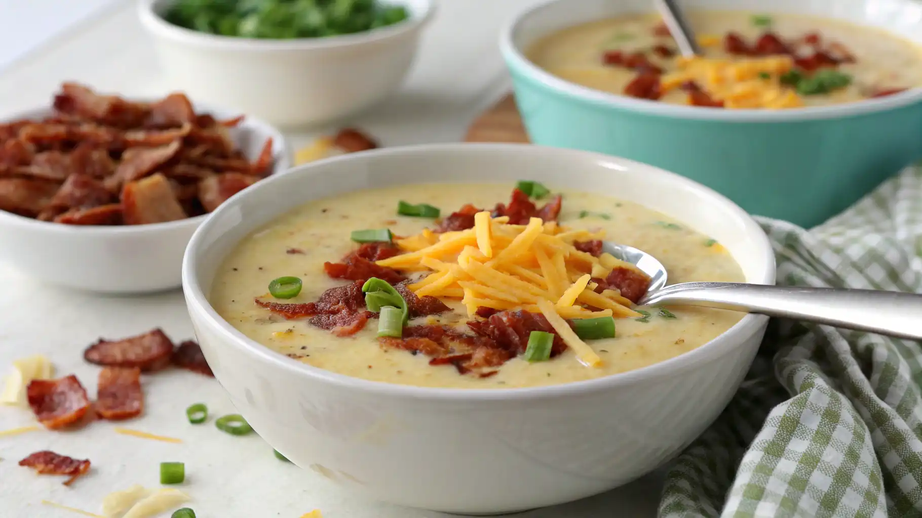 Creamy Outback Potato Soup with Bacon and Cheese