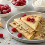 Easy Bisquick Crepes with Honey and Raspberries