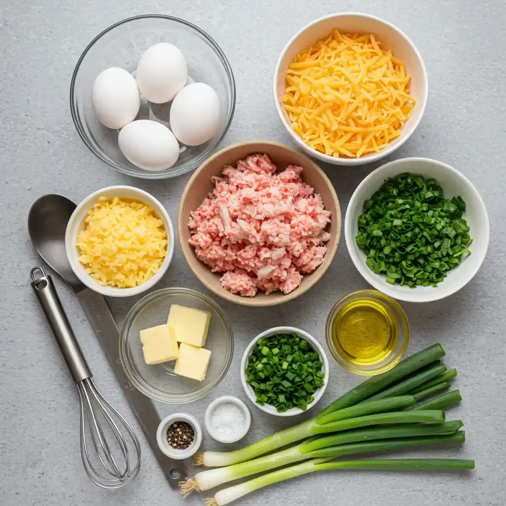 Fresh Ingredients for a Delicious Crab Omelette