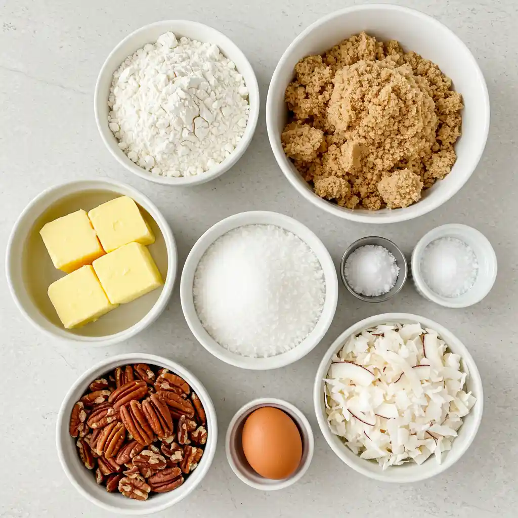 Ingredients for Coconut Pecan Cookies