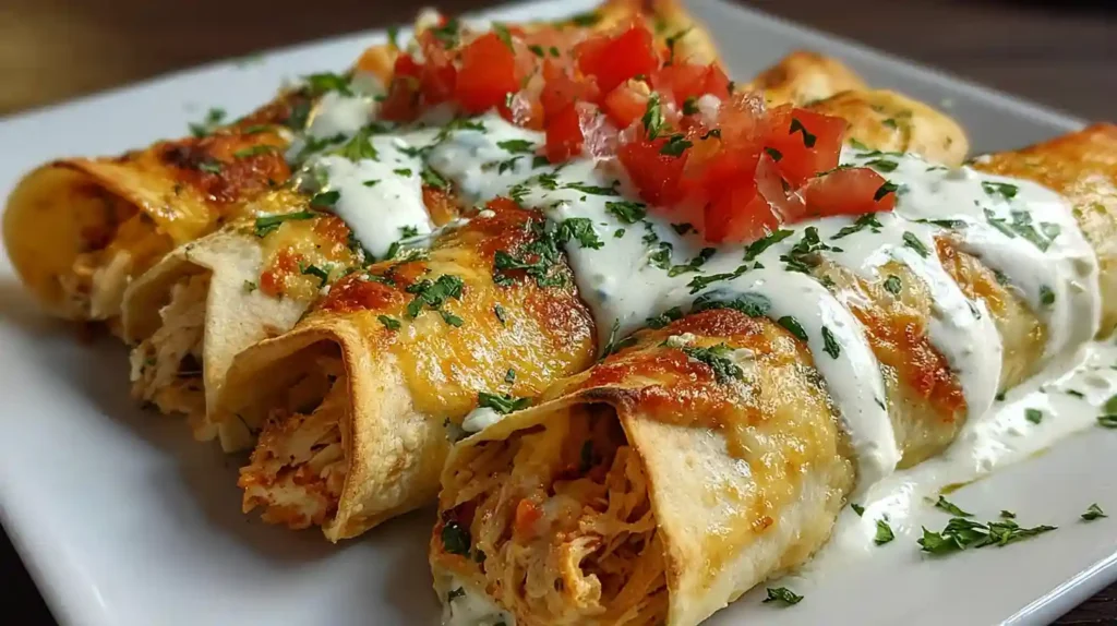 Baked Cream Cheese Chicken Taquitos