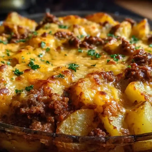 Cheesy Ground Beef and Potato Casserole