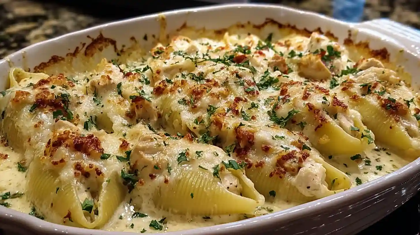 Chicken Alfredo Stuffed Shells