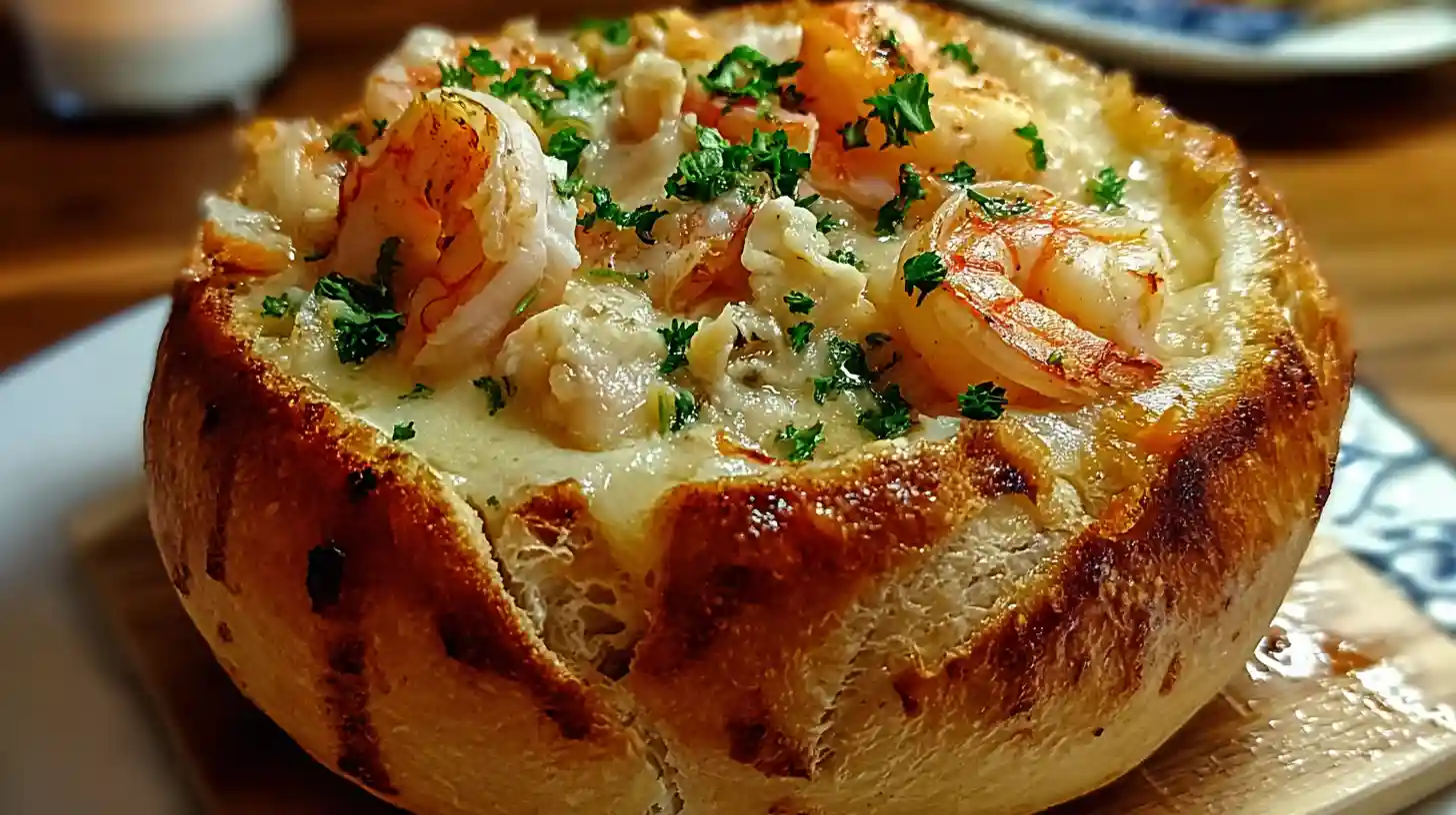 Stuffed Seafood Bread Bowl Recipe