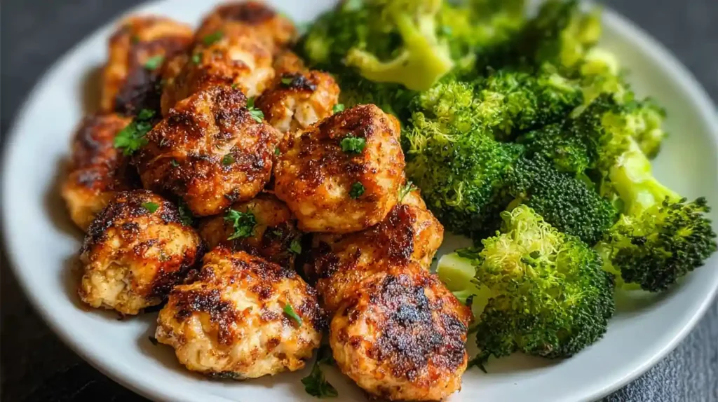 Air Fryer Chicken Bites and Broccoli