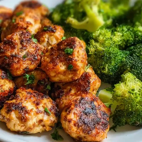 Air Fryer Chicken Bites and Broccoli