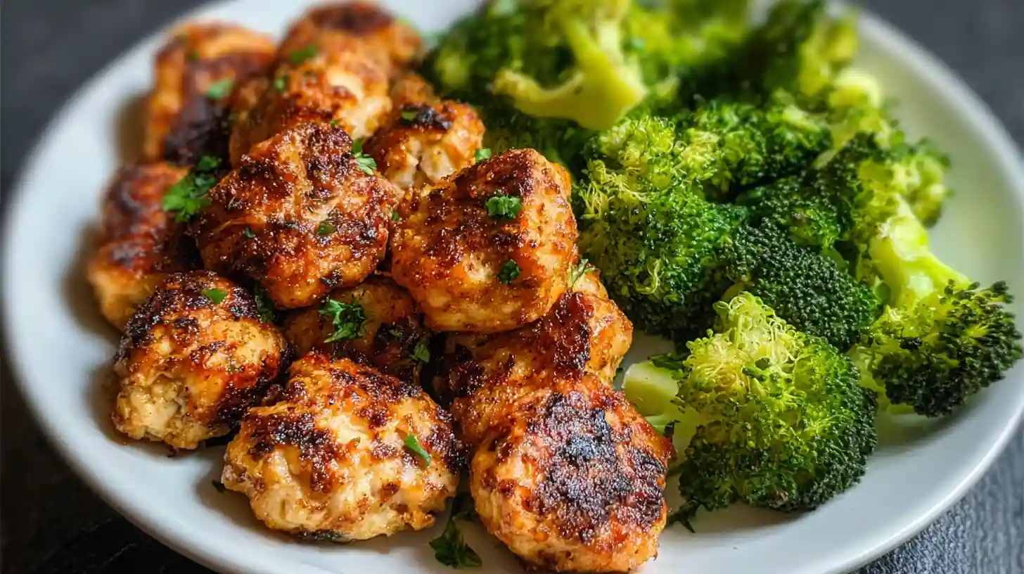 Air Fryer Chicken Bites and Broccoli