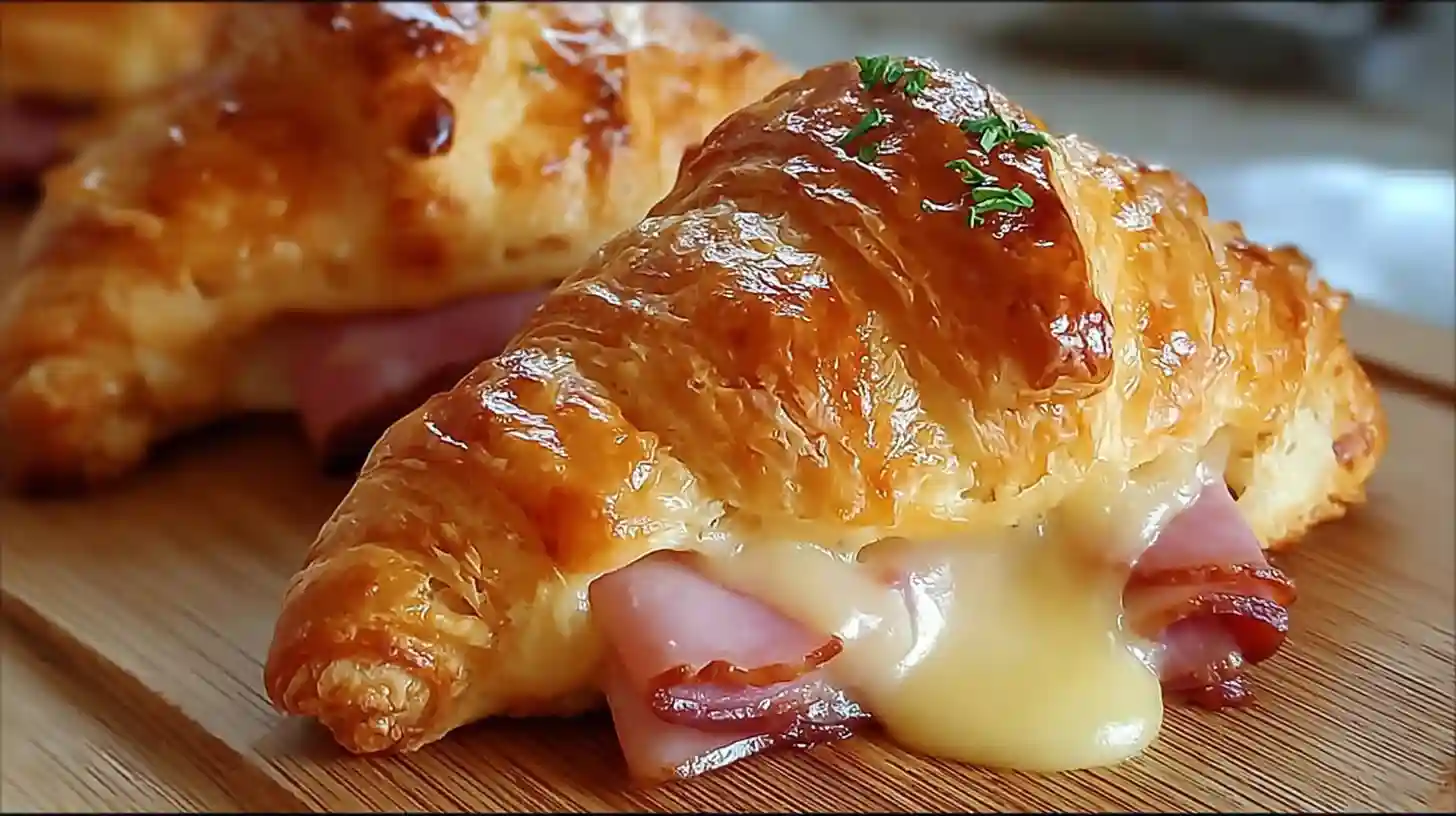 Baked Ham and Cheese Croissants