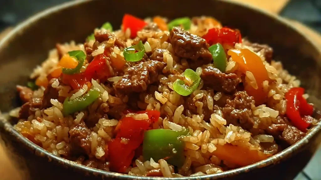 Beef and Pepper Rice Bowl