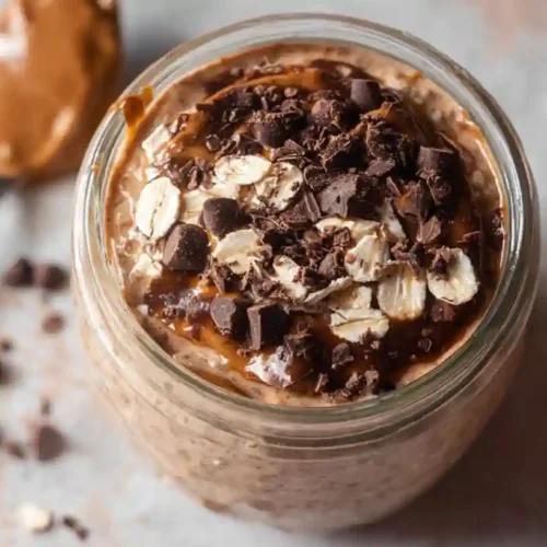 Chocolate Peanut Butter Protein Overnight Oats