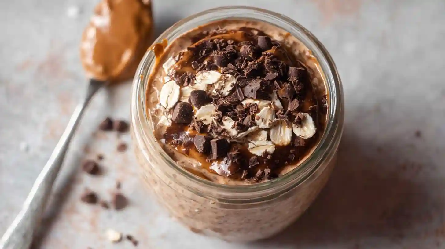 Chocolate Peanut Butter Protein Overnight Oats