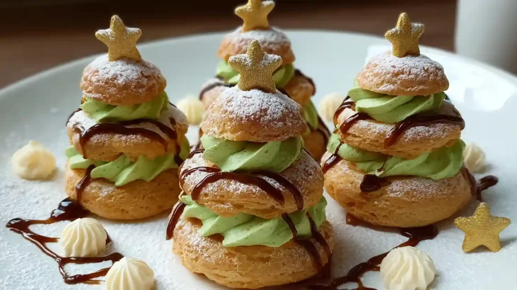 Christmas Tree Cream Puffs