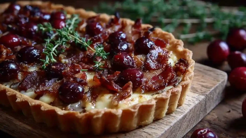 Cranberry Brie Tart with Pancetta & Thyme – Elegant, Savory & Sweet