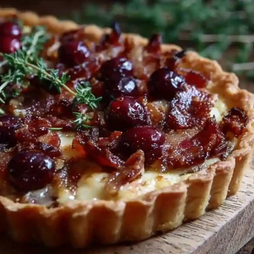 Cranberry Brie Tart with Pancetta & Thyme – Elegant, Savory & Sweet