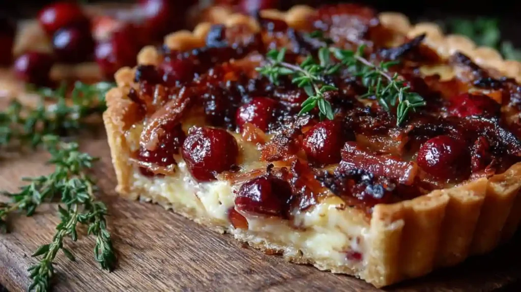 Cranberry Brie Tart with Pancetta & Thyme – Elegant, Savory & Sweet