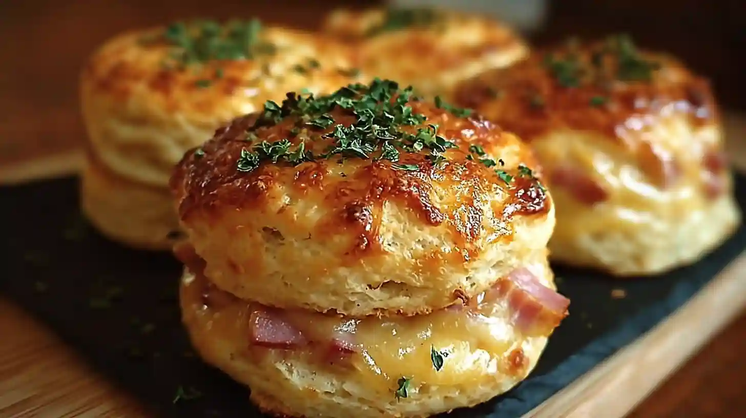 Savory Ham and Cheese Butter Biscuits