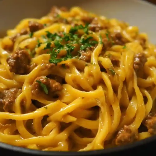 Creamy Beef and Garlic Butter Pasta