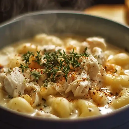 Creamy Chicken Macaroni Cheese Soup