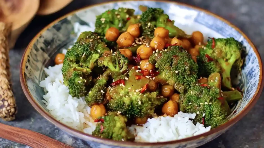 Garlic Broccoli Stir Fry With Chickpeas