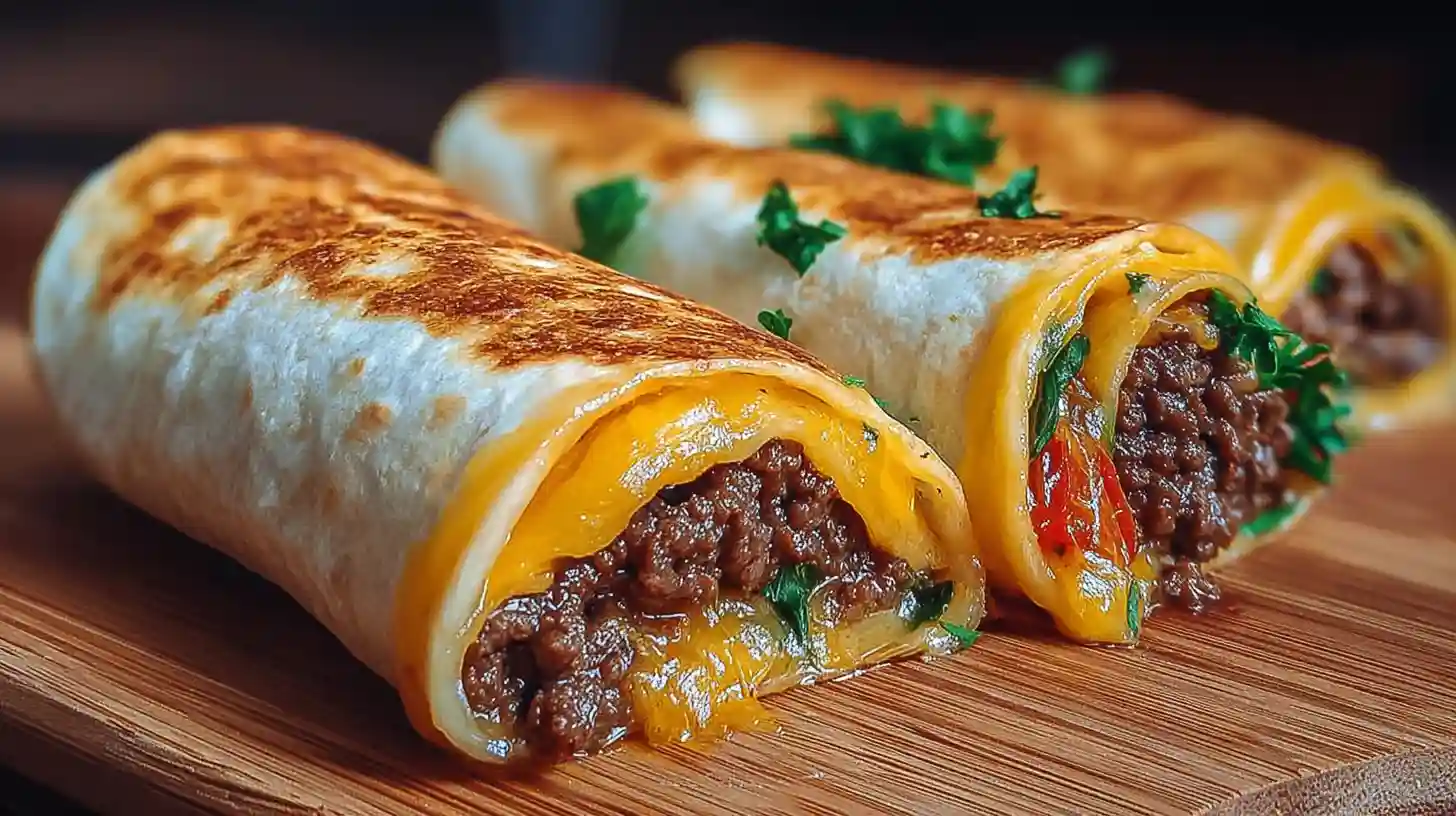 Garlic Butter Beef Cheeseburger Rollups