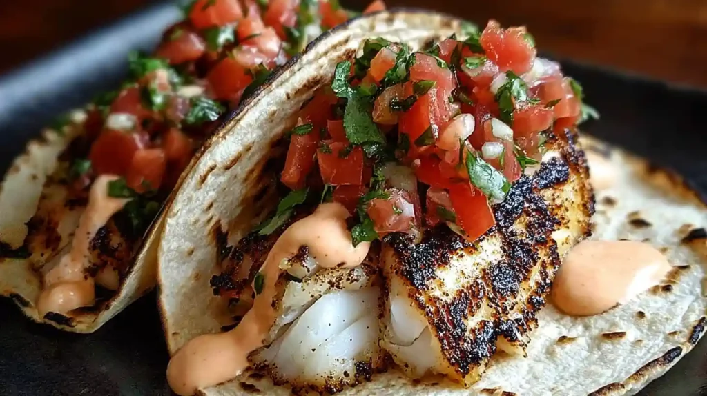 Grilled Fish Tacos with Spicy Mayo