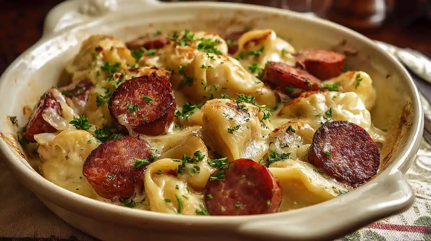 Kielbasa and Pierogi Bake