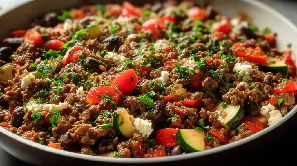 Mediterranean Ground Beef Stir-Fry