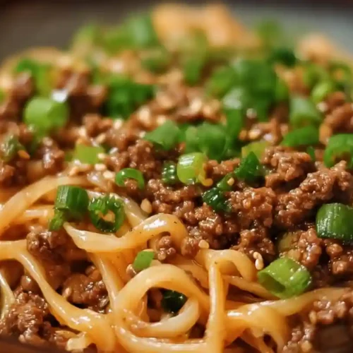 Mongolian Ground Beef Noodles Recipe