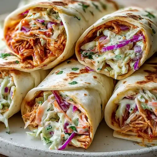 BBQ Chicken Coleslaw Wraps