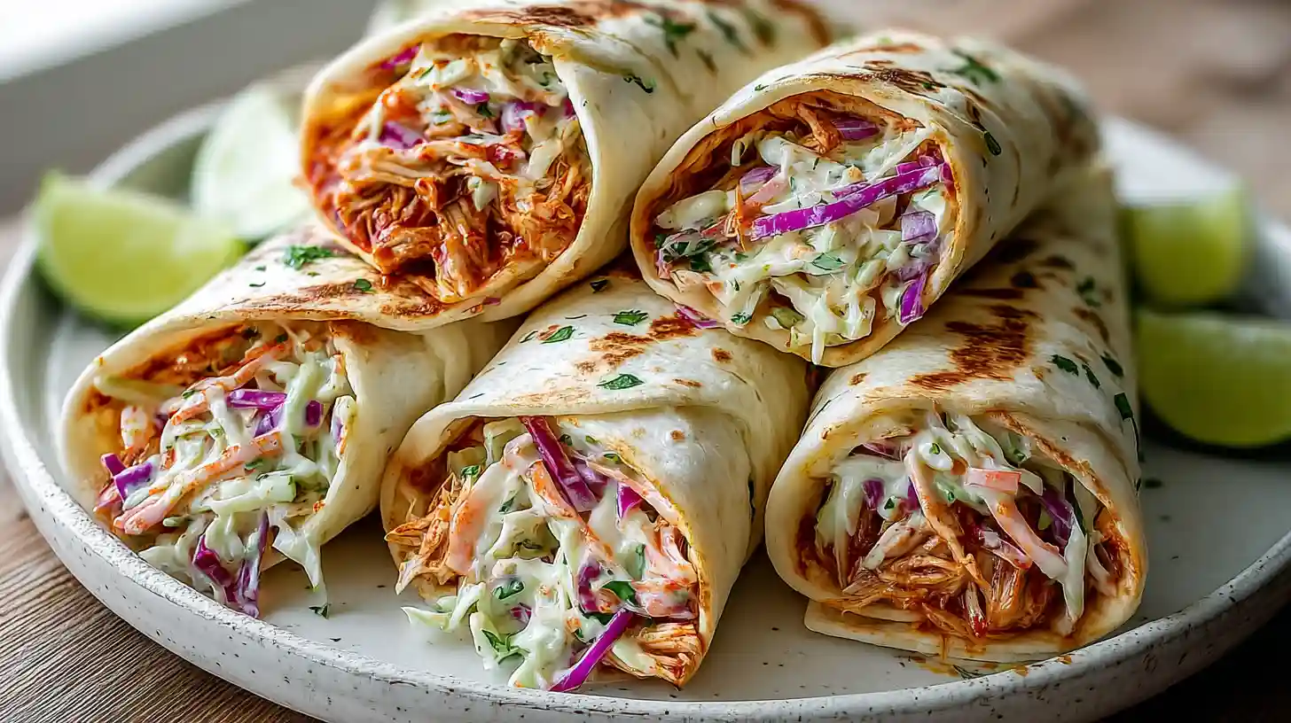BBQ Chicken Coleslaw Wraps