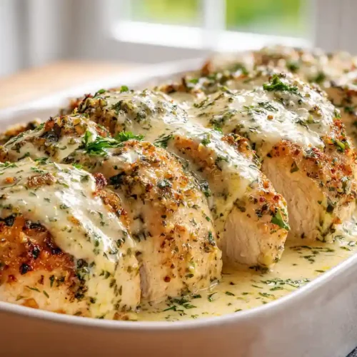 Baked Caesar Chicken with Creamy Parmesan Sauce