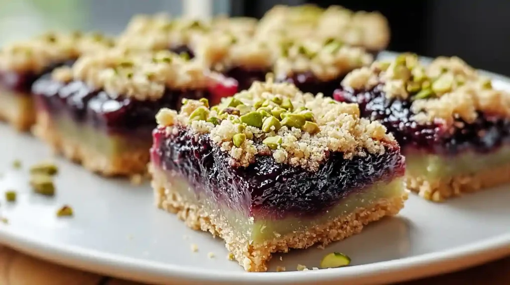 Blackberry Pistachio Dream Bars