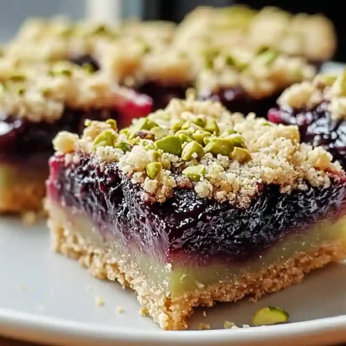 Blackberry Pistachio Dream Bars