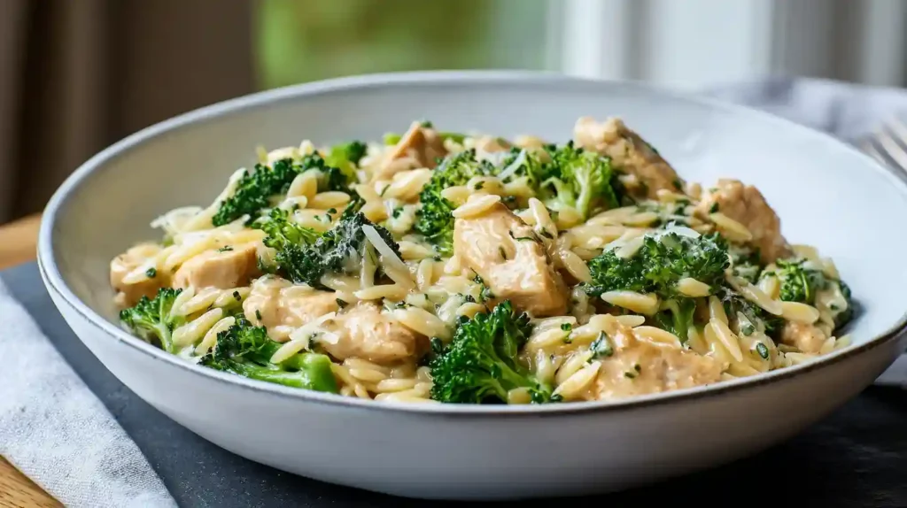 Cheesy Chicken Broccoli Orzo