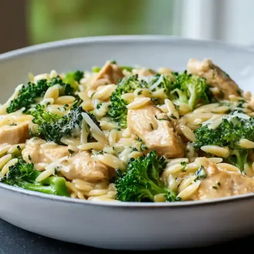 Cheesy Chicken Broccoli Orzo