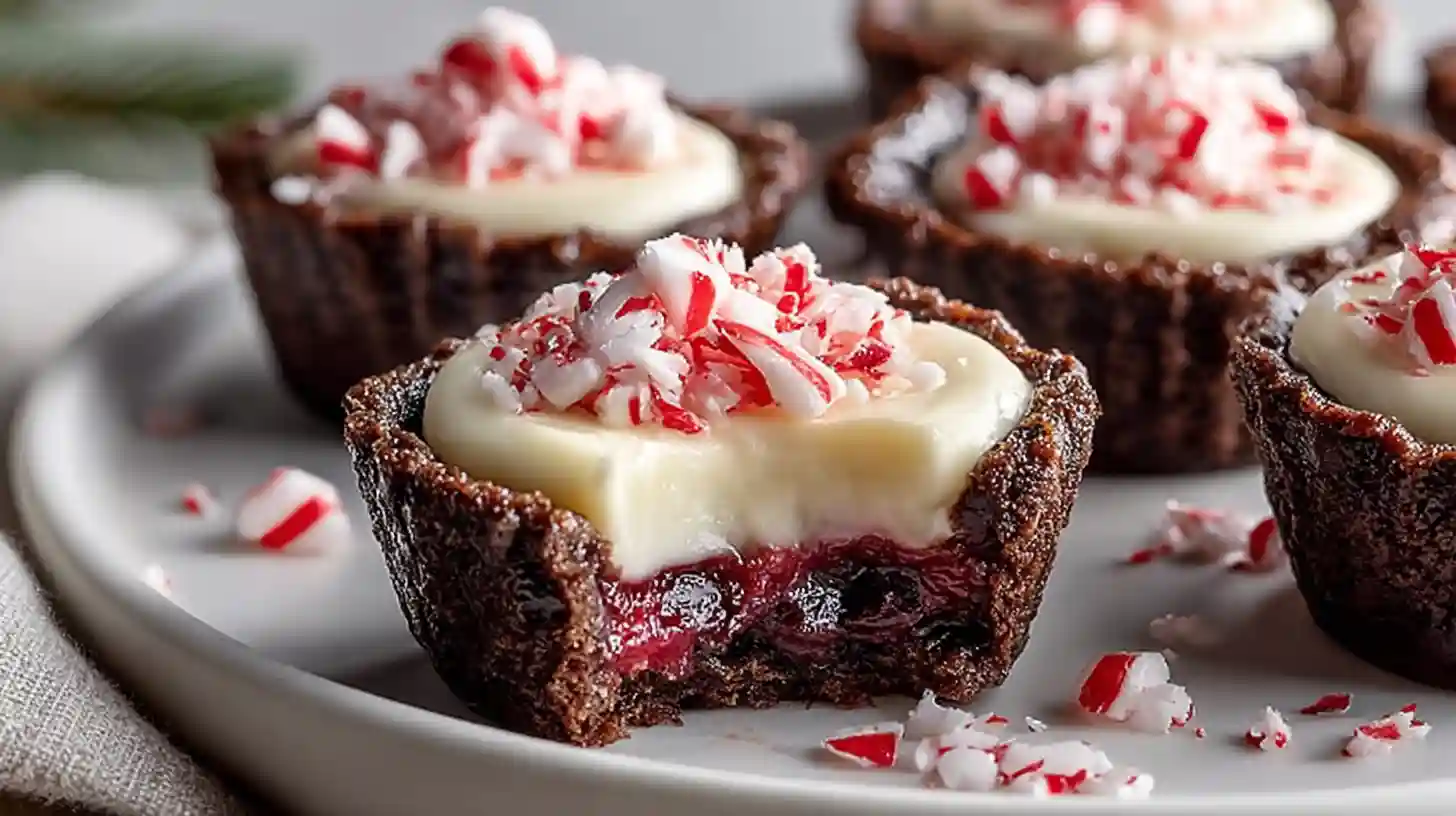 Chocolate Peppermint Cookie Cups with Cheesecake