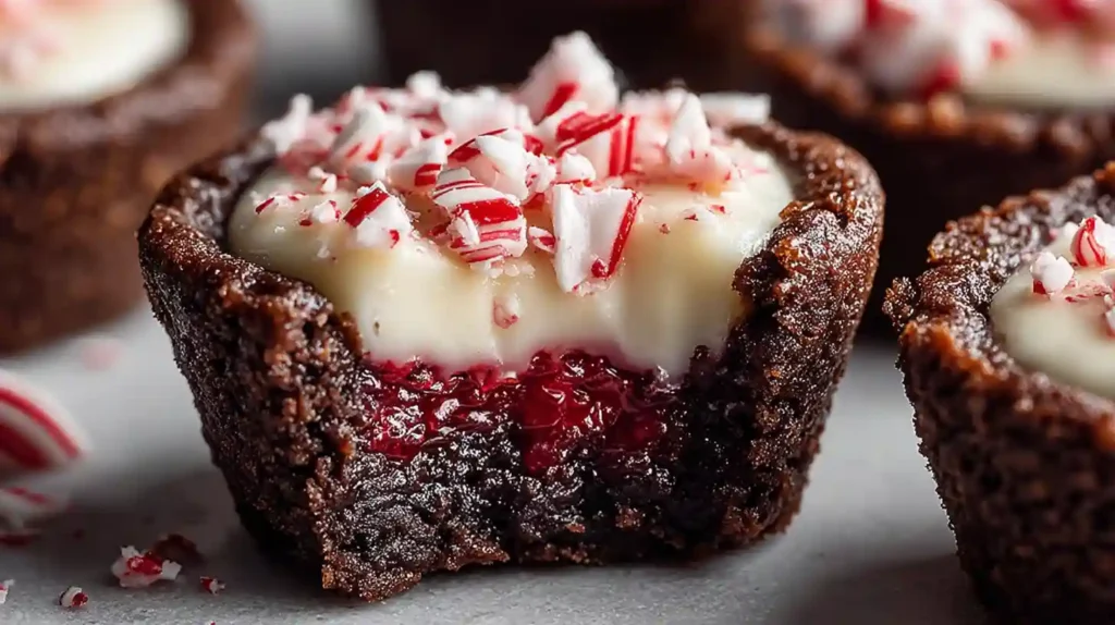 Chocolate Peppermint Cookie Cups with Cheesecake