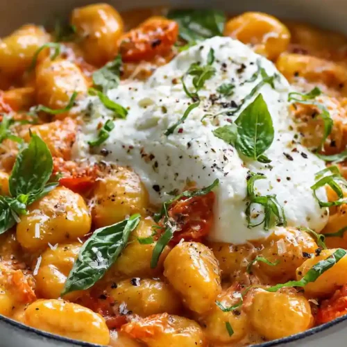 Creamy Tomato Gnocchi with Burrata