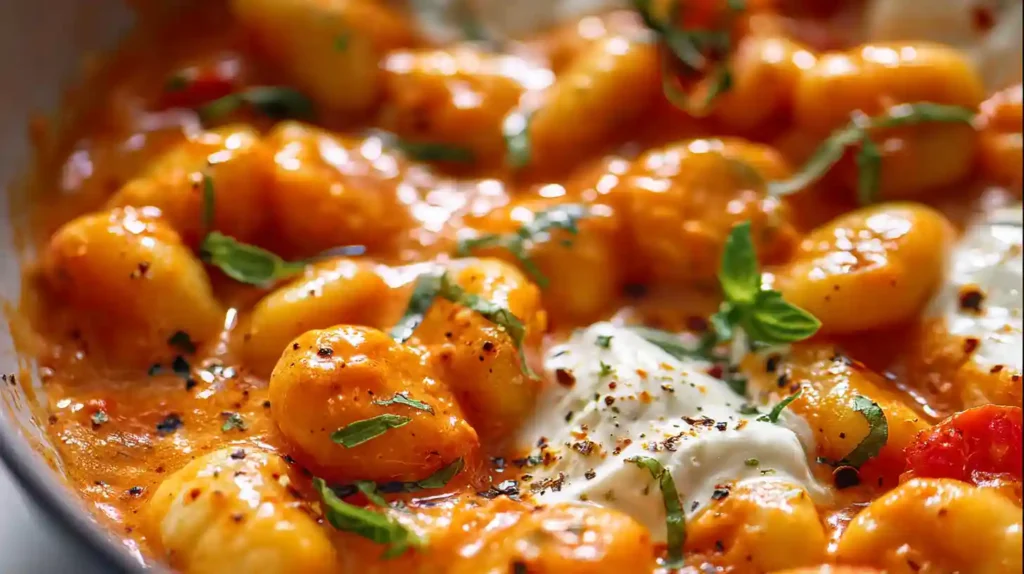 Creamy Tomato Gnocchi with Burrata
