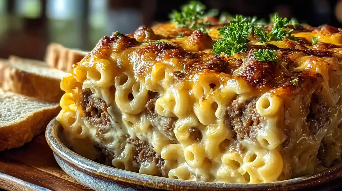 Mac and Cheese Meatloaf Casserole