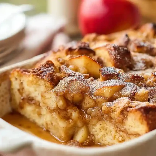 Overnight Cinnamon Apple Baked French Toast Casserole