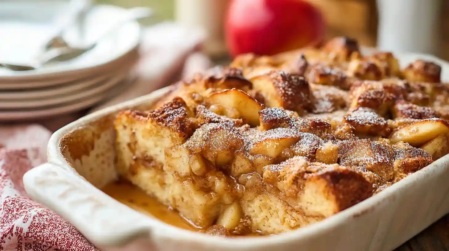 Overnight Cinnamon Apple Baked French Toast Casserole